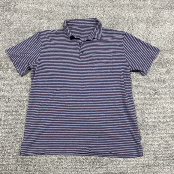 Patagonia Squeaky Clean Polo Shirt Mens Large Striped Organic Cotton 52776 - Picture 1 of 9